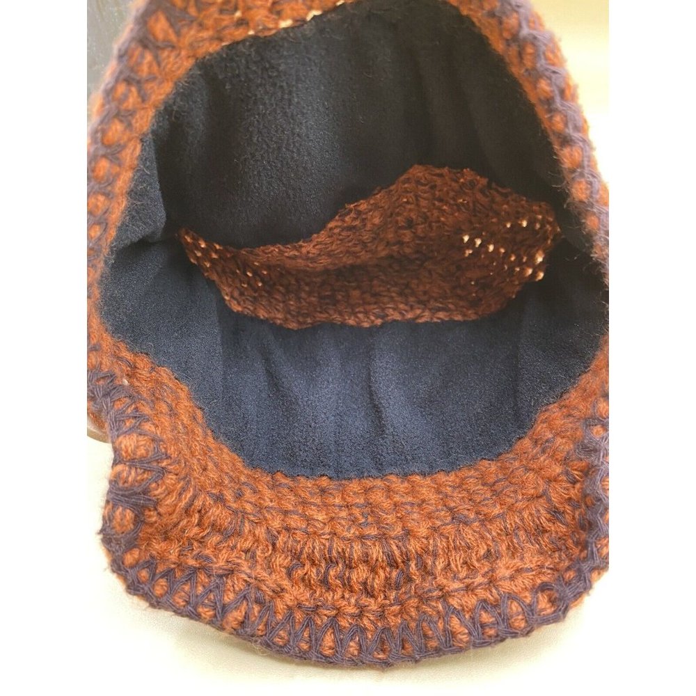 Prana Women’s Small Youth Rust Cadet Style Knit Hat Wood Buttons - Picture 5 of 11